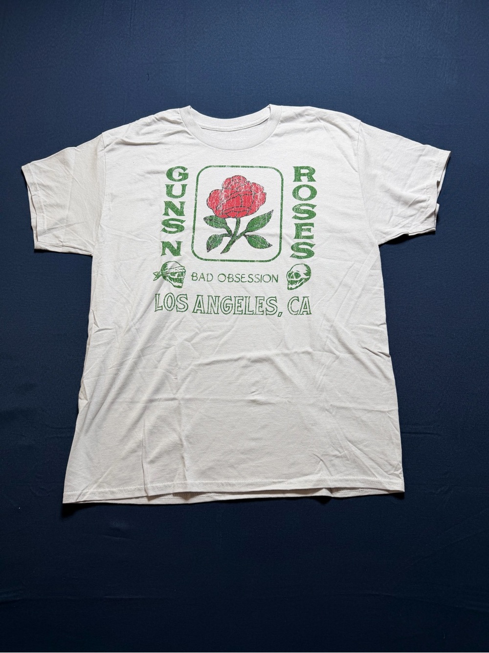 Guns N' Roses Bad Obsession Los Angeles CA Graphic Cotton T-Shirt Large NWOT